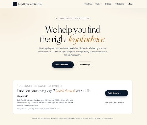 LegalDocuments.co.uk homepage